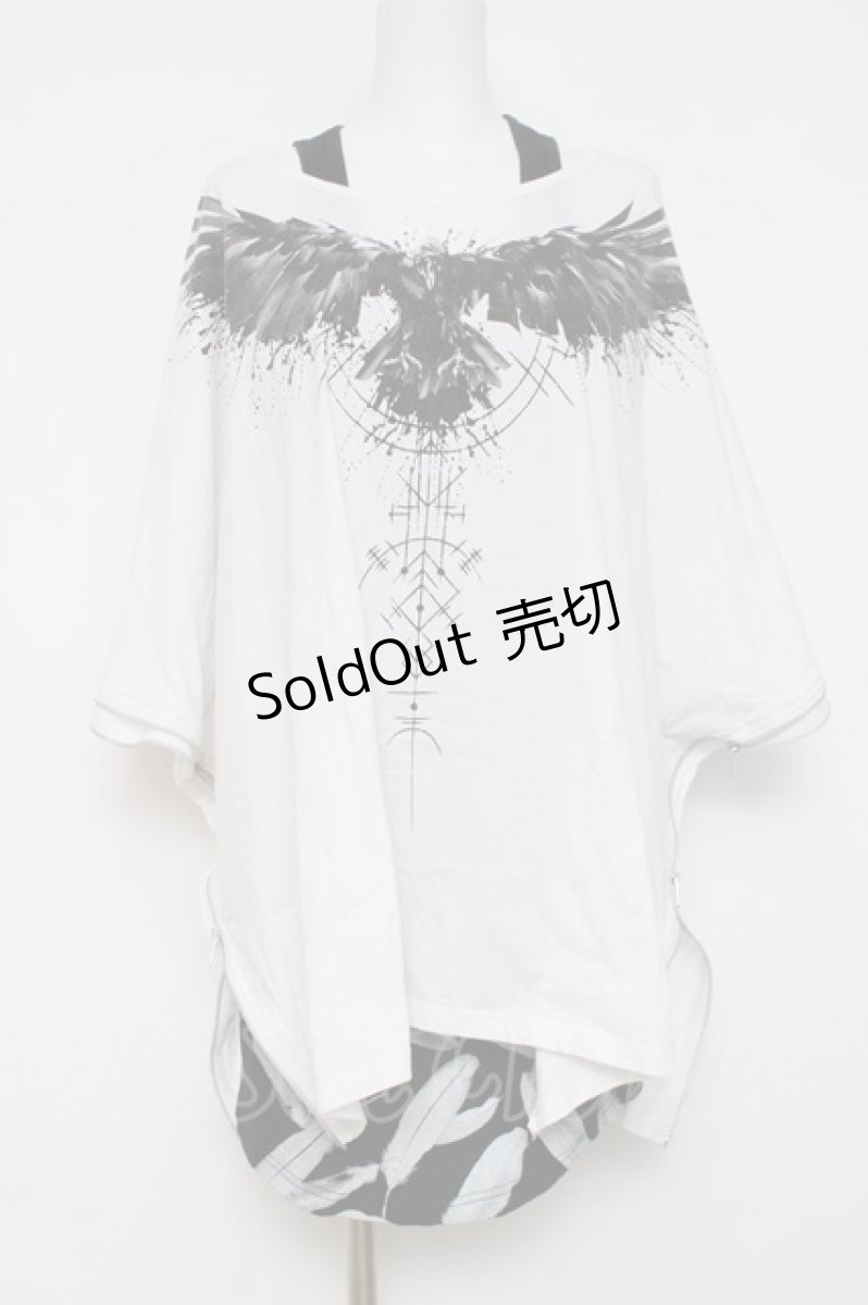 画像1: CIVARIZE / Gabriel ポンチョTシャツ F ホワイト/ブラック Y-26-03-16-137-GO-TS-SZ-ZY (1)