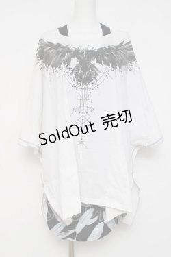 画像1: CIVARIZE / Gabriel ポンチョTシャツ F ホワイト/ブラック Y-26-03-16-137-GO-TS-SZ-ZY