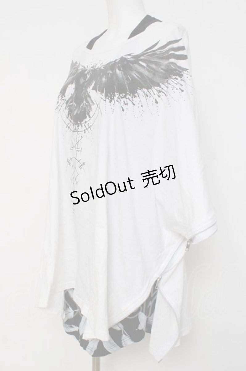 画像2: CIVARIZE / Gabriel ポンチョTシャツ F ホワイト/ブラック Y-26-03-16-137-GO-TS-SZ-ZY (2)