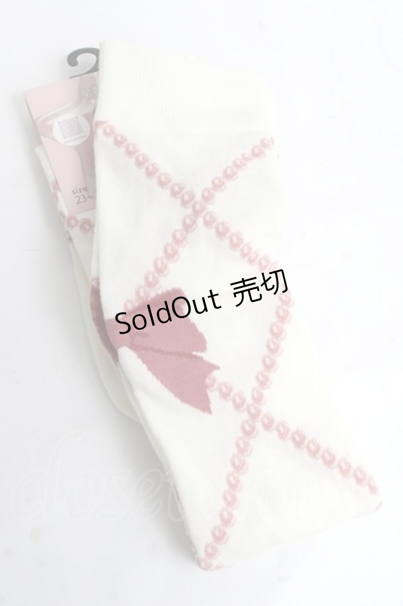 画像1: FLC / ECHSOVKレースアップソックス 23-25 濃白 Y-26-03-16-020-LO-ZA-SZ-ZY (1)