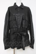 CIVARIZE / PUレザーオーバーサイズミリタリーシャツ F ブラック Y-26-03-16-140-GO-BL-SZ-ZY
