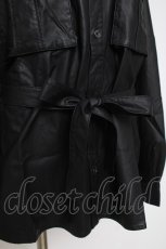 画像3: CIVARIZE / PUレザーオーバーサイズミリタリーシャツ F ブラック Y-26-03-16-140-GO-BL-SZ-ZY (3)