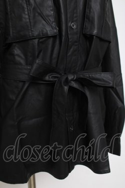 画像3: CIVARIZE / PUレザーオーバーサイズミリタリーシャツ F ブラック Y-26-03-16-140-GO-BL-SZ-ZY