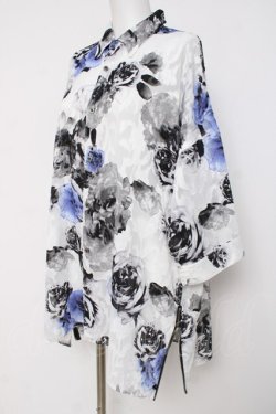 画像2: CIVARIZE / シースルーシフォンジャガードビッグローズシャツ F ホワイト Y-26-03-16-144-GO-BL-SZ-ZY