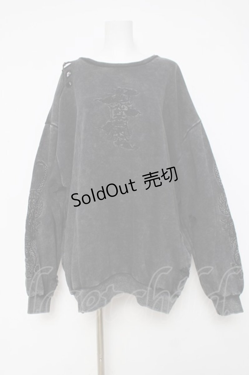 画像1: REFLEM / ドラゴン刺繍プルオーバー F ブラック Y-26-03-16-147-PU-TO-SZ-ZT0408Y (1)