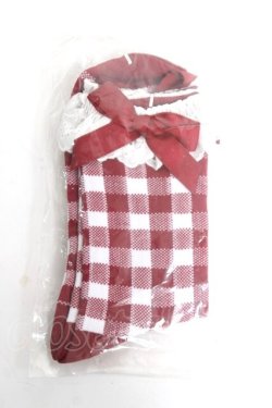 画像1: axes femme kawaii / ギンガムチェック柄ソックス F ワイン Y-26-03-16-021-AX-ZA-SZ-ZY