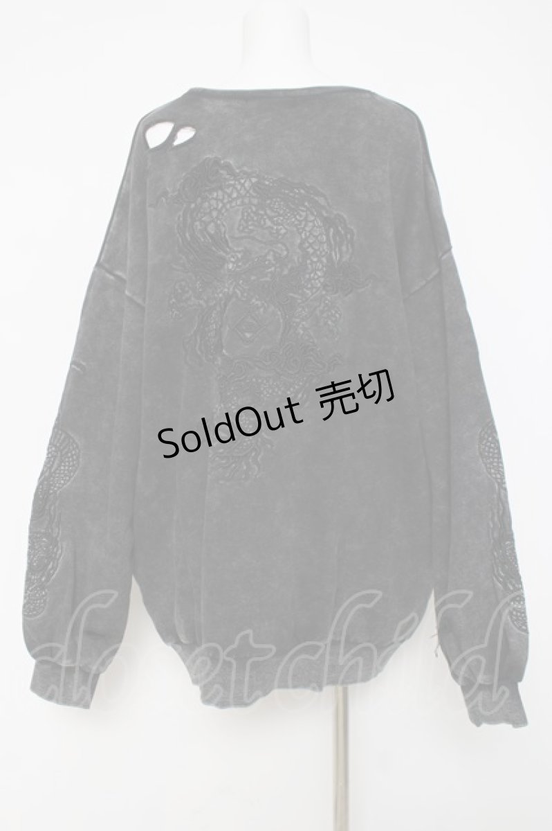 画像3: REFLEM / ドラゴン刺繍プルオーバー F ブラック Y-26-03-16-147-PU-TO-SZ-ZT0408Y (3)