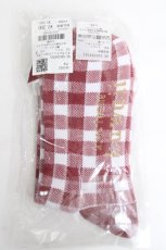 画像2: axes femme kawaii / ギンガムチェック柄ソックス F ワイン Y-26-03-16-021-AX-ZA-SZ-ZY (2)