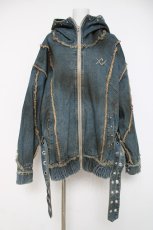 画像1: REFLEM / 顔料加工ハイネックデニムパーカー F ブルー Y-26-03-16-153-PU-JA-SZ-ZY (1)