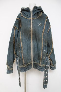 画像1: REFLEM / 顔料加工ハイネックデニムパーカー F ブルー Y-26-03-16-153-PU-JA-SZ-ZY