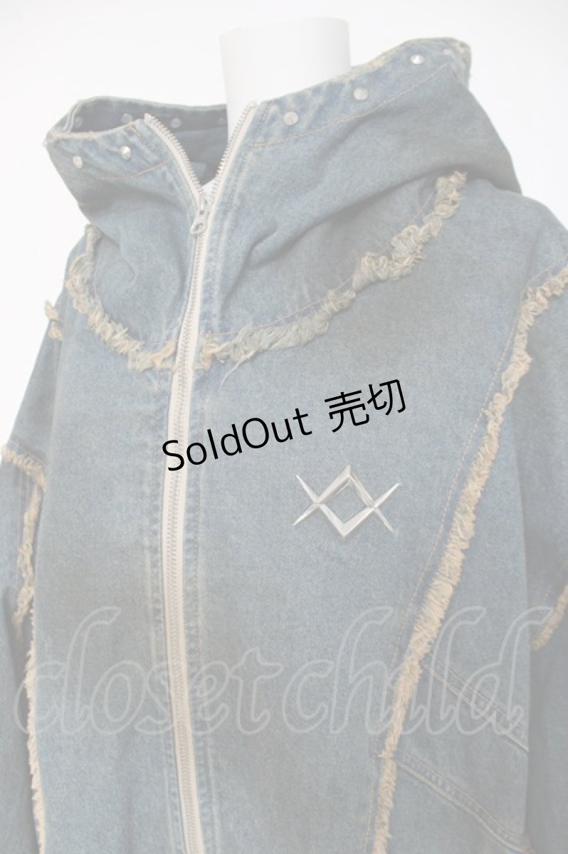 画像4: REFLEM / 顔料加工ハイネックデニムパーカー F ブルー Y-26-03-16-153-PU-JA-SZ-ZY (4)