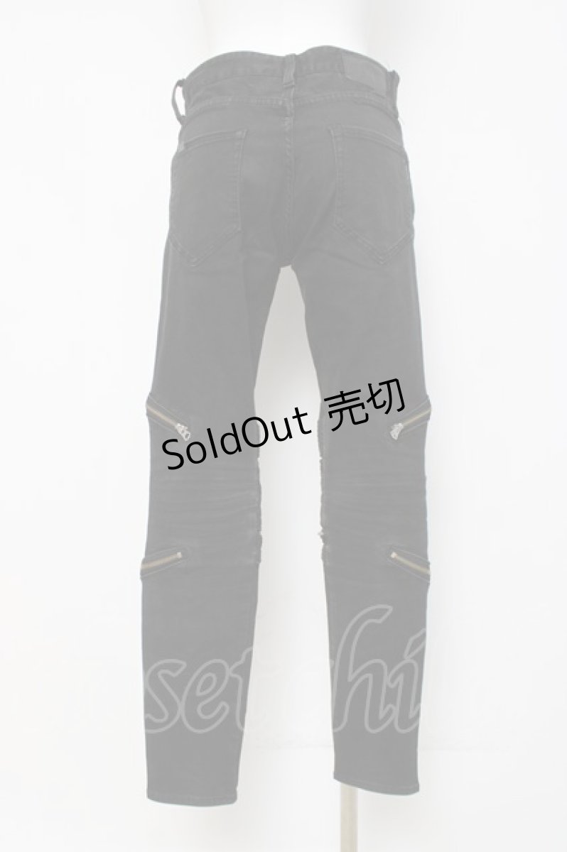 画像3: CIVARIZE / PUレザー切り替えバイカーZIPストレッチスキニーパンツ 42 ブラック Y-26-03-16-154-GO-PA-SZ-ZY (3)