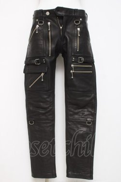 画像1: blackmeans / レザーパンツ 1 ブラック Y-26-03-16-161-PU-PA-SZ-ZY