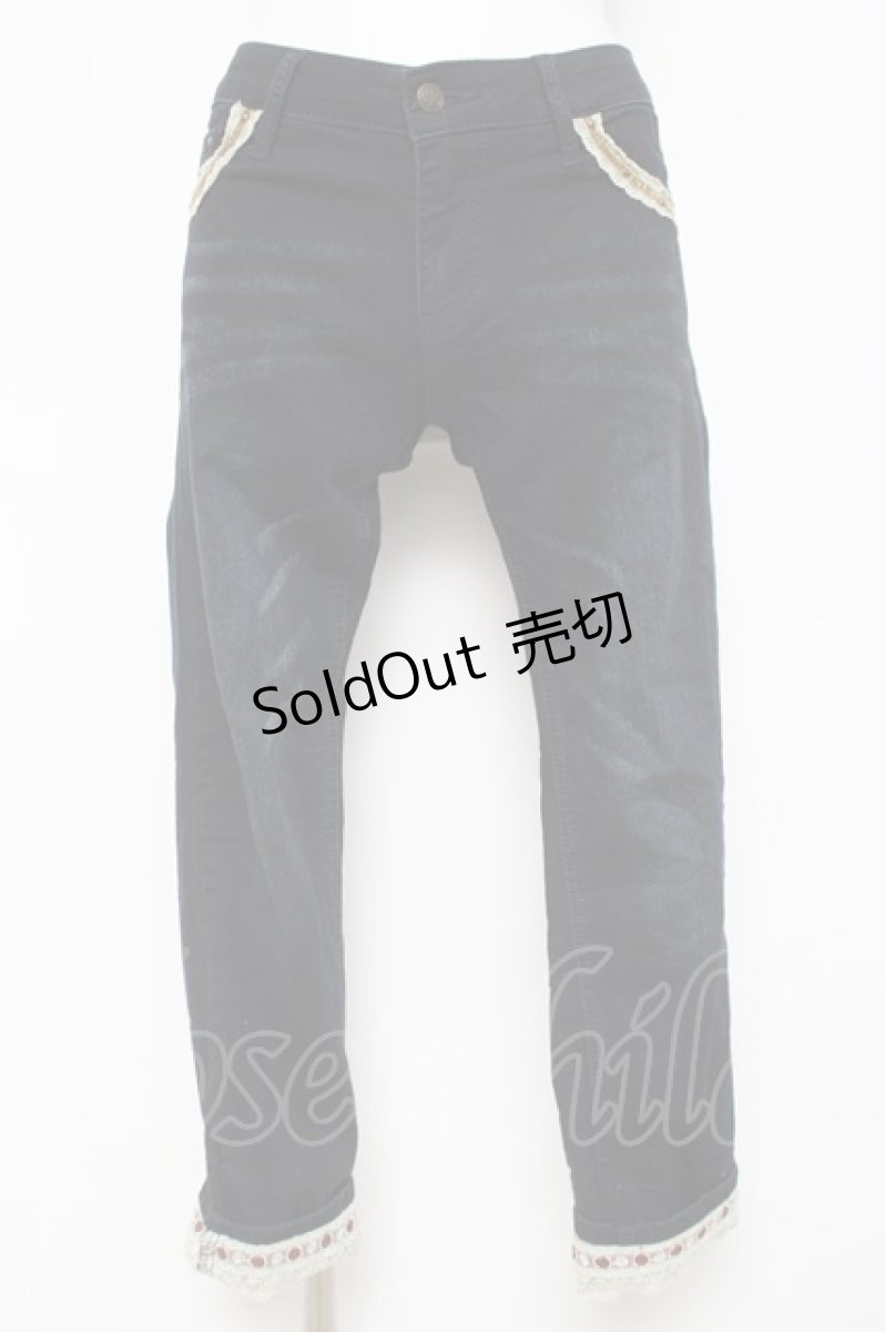 画像1: axes femme / レース配色ストレッチデニム M インディゴ Y-26-03-16-165-AX-PA-SZ-ZI (1)