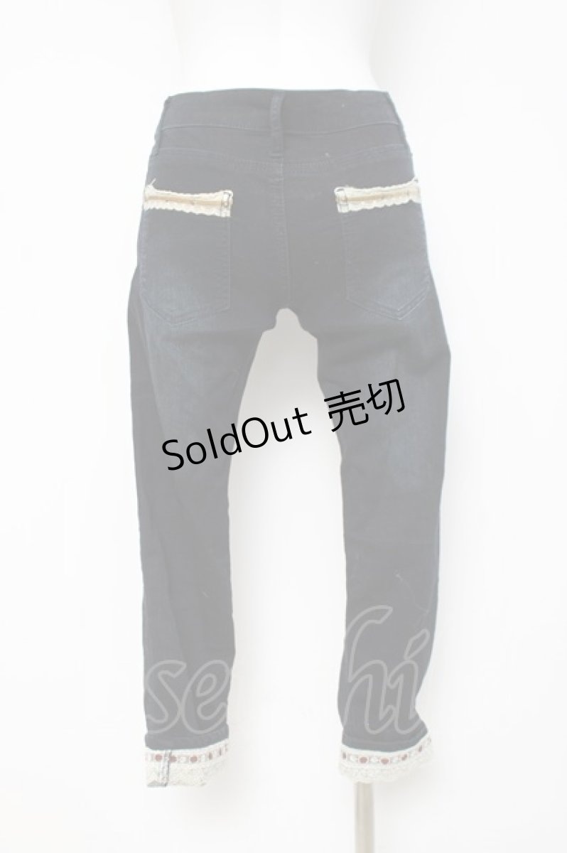 画像2: axes femme / レース配色ストレッチデニム M インディゴ Y-26-03-16-165-AX-PA-SZ-ZI (2)