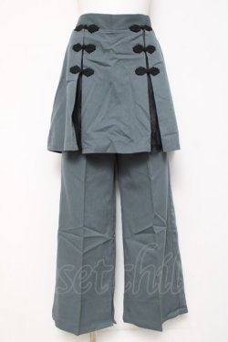 画像1: axes femme / チャイナ釦付きレイヤードパンツ F グリーン Y-26-03-16-168-AX-PA-SZ-ZY