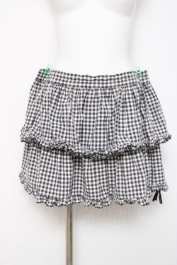 画像1: MARBLE / ギンガムチェックスカート  黒 Y-26-03-16-173-GO-SK-SZ-ZY