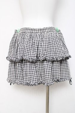 画像2: MARBLE / ギンガムチェックスカート  黒 Y-26-03-16-173-GO-SK-SZ-ZY