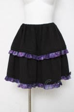 画像1: gouk / 花柄ティアードスカート  黒 Y-26-03-16-176-GO-SK-SZ-ZY (1)