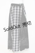 SEX POT ReVeNGe / チェック切替ロングスカート L ブラック/ホワイト Y-26-03-16-178-SP-PA-SZ-ZY