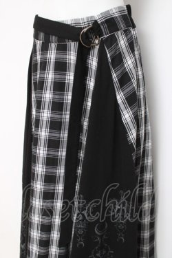 画像2: SEX POT ReVeNGe / チェック切替ロングスカート L ブラック/ホワイト Y-26-03-16-178-SP-PA-SZ-ZY