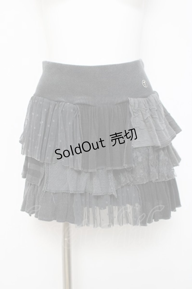 画像1: HYSTERIC GLAMOUR / 異素材フリルスカート F グレー Y-26-03-16-180-PU-SK-SZ-ZY (1)