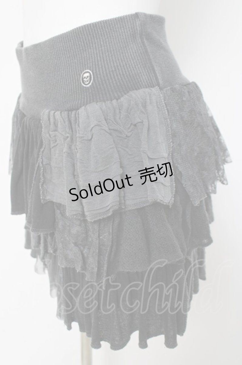 画像2: HYSTERIC GLAMOUR / 異素材フリルスカート F グレー Y-26-03-16-180-PU-SK-SZ-ZY (2)