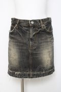 HYSTERIC GLAMOUR / ダメージ加工入りデニムスカート S 黒 Y-26-03-16-181-PU-SK-SZ-ZY