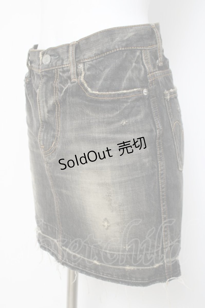 画像2: HYSTERIC GLAMOUR / ダメージ加工入りデニムスカート S 黒 Y-26-03-16-181-PU-SK-SZ-ZY (2)