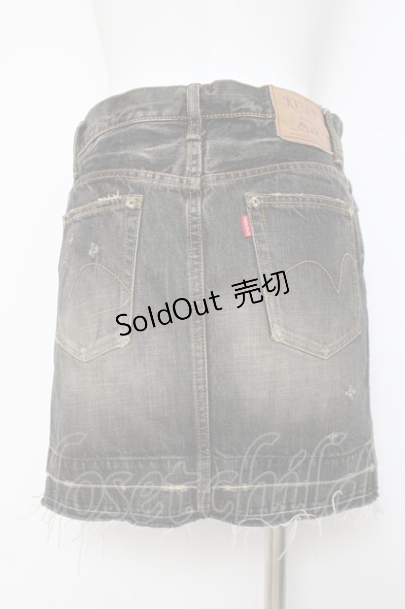 画像3: HYSTERIC GLAMOUR / ダメージ加工入りデニムスカート S 黒 Y-26-03-16-181-PU-SK-SZ-ZY (3)