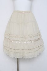 画像1: Emily Temple cute / ラメストライプフリルスカート  アイボリー Y-26-03-16-184-ET-SK-SZ-ZY (1)