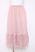 axes femme / 繊細レースミディ丈ペチスカート M ピンク Y-26-03-16-188-AX-SK-SZ-ZY