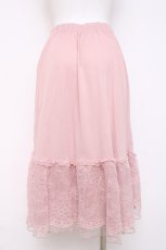 画像2: axes femme / 繊細レースミディ丈ペチスカート M ピンク Y-26-03-16-188-AX-SK-SZ-ZY (2)
