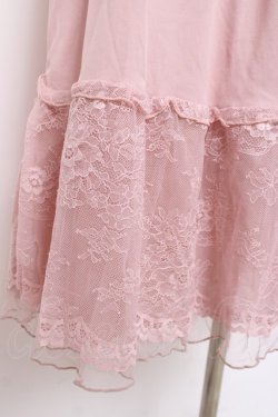 画像3: axes femme / 繊細レースミディ丈ペチスカート M ピンク Y-26-03-16-188-AX-SK-SZ-ZY