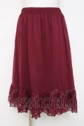 axes femme / レース重ねペチスカート M ワイン Y-26-03-16-189-AX-SK-SZ-ZY