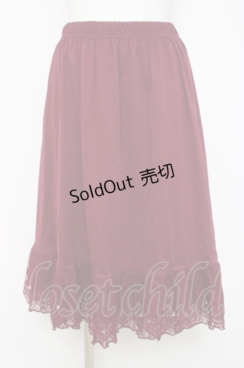 画像1: axes femme / レース重ねペチスカート M ワイン Y-26-03-16-189-AX-SK-SZ-ZY (1)