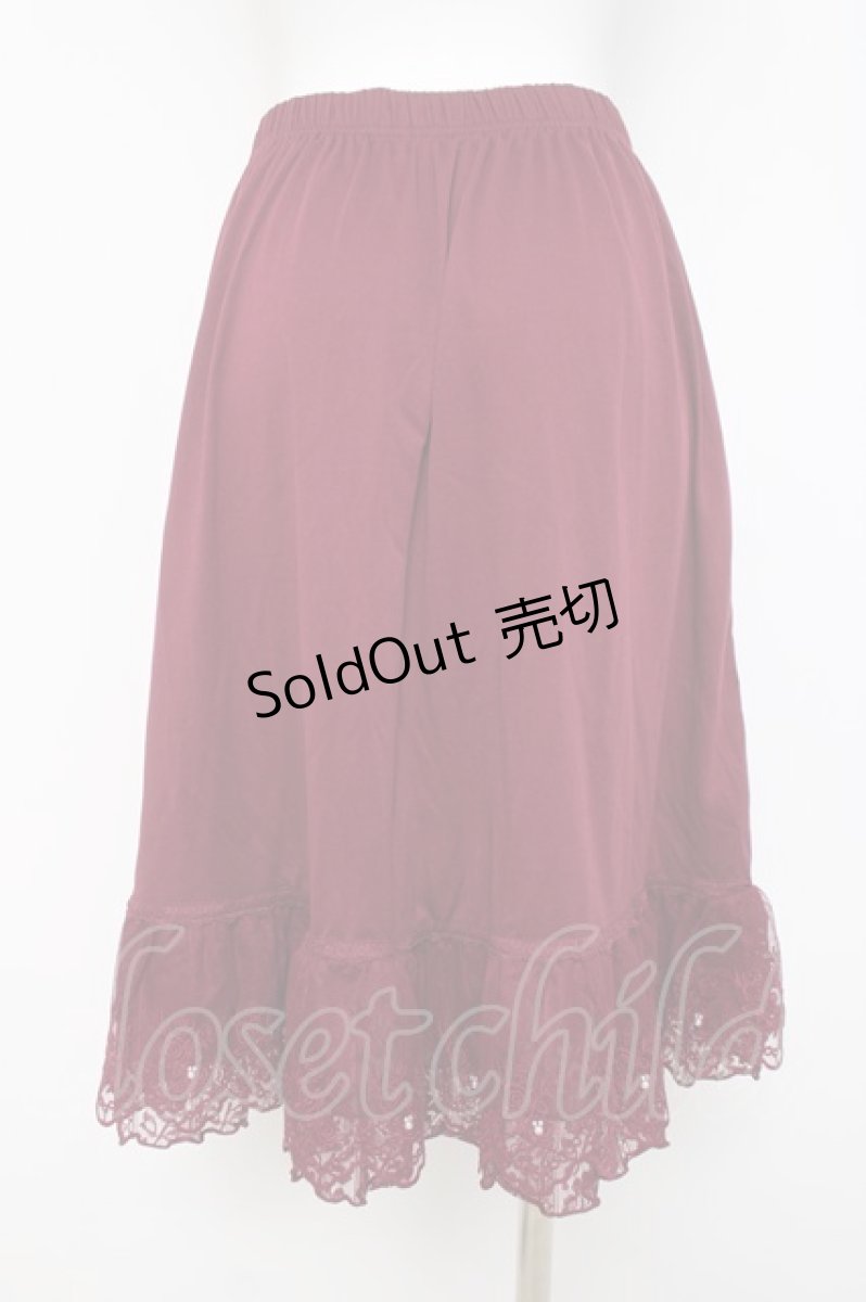 画像2: axes femme / レース重ねペチスカート M ワイン Y-26-03-16-189-AX-SK-SZ-ZY (2)