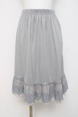 画像1: axes femme / レース重ねペチスカート M グレー Y-26-03-16-190-AX-SK-SZ-ZY