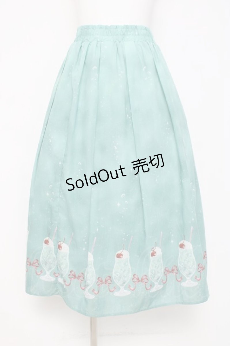 画像1: axes femme / クリームソーダ柄スカート F グリーン Y-26-03-16-193-AX-SK-SZ-ZY (1)