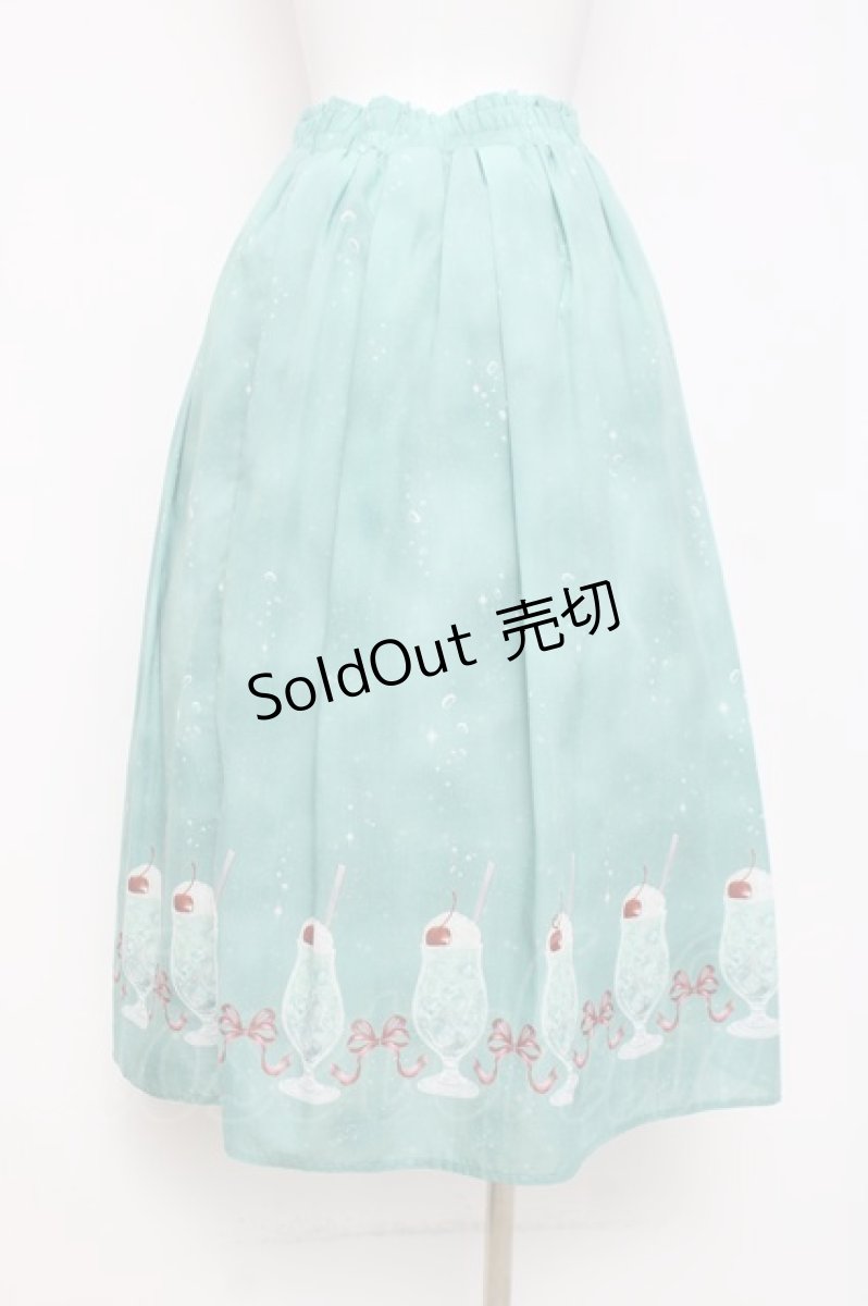 画像2: axes femme / クリームソーダ柄スカート F グリーン Y-26-03-16-193-AX-SK-SZ-ZY (2)