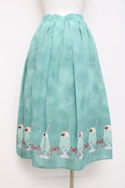 画像2: axes femme / クリームソーダ柄スカート F グリーン Y-26-03-16-193-AX-SK-SZ-ZY