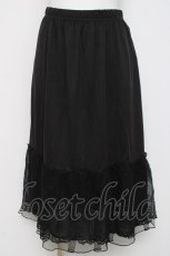 画像1: axes femme / 繊細レースミディ丈ペチスカート M 黒 Y-26-03-16-200-AX-SK-SZ-ZY (1)