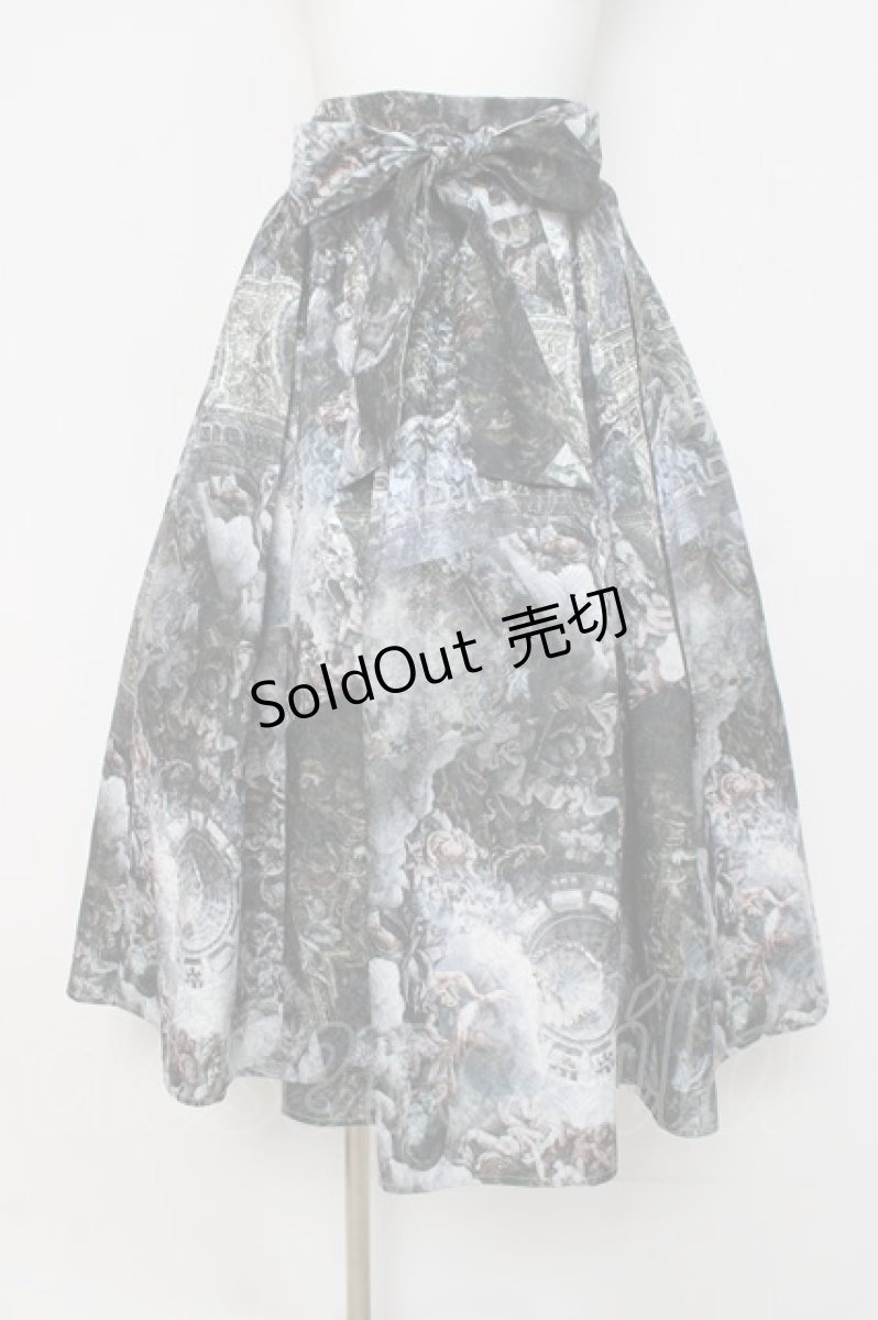 画像1: axes femme NOSTALGIE / 天使柄ジャガードロングスカート F グレー系 Y-26-03-16-201-AX-SK-SZ-ZS (1)