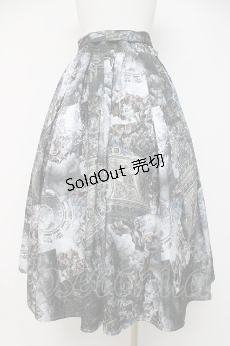 画像3: axes femme NOSTALGIE / 天使柄ジャガードロングスカート F グレー系 Y-26-03-16-201-AX-SK-SZ-ZS (3)