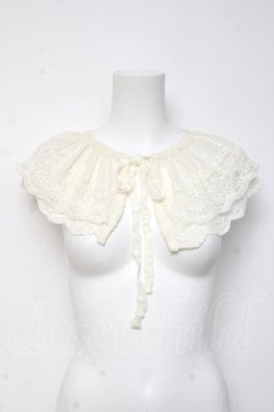 画像1: m petit by misako / AMレース付け襟  白 Y-26-03-16-028-LO-ZA-SZ-ZY