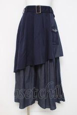 画像1: axes femme / アシメティアードロングスカート F 紺 Y-26-03-16-204-AX-SK-SZ-ZY (1)