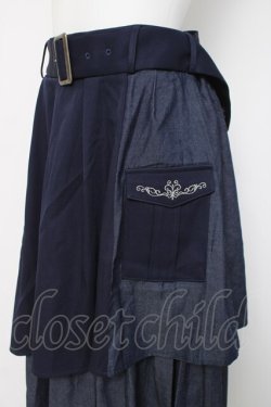 画像2: axes femme / アシメティアードロングスカート F 紺 Y-26-03-16-204-AX-SK-SZ-ZY