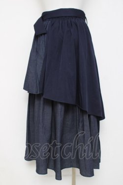 画像3: axes femme / アシメティアードロングスカート F 紺 Y-26-03-16-204-AX-SK-SZ-ZY