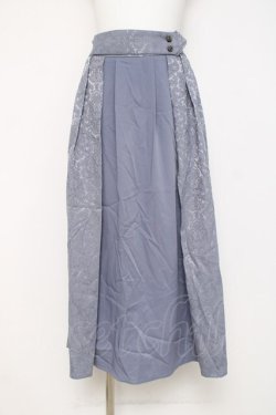 画像1: axes femme / ジャカード切替スカート F ブルー Y-26-03-16-209-AX-SK-SZ-ZY