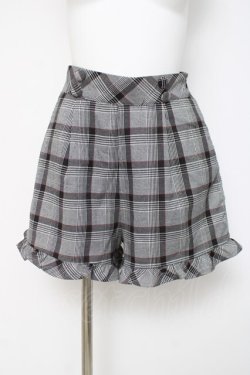 画像1: evelyn / チェックショートパンツ  グレー Y-26-03-16-210-LO-PA-SZ-ZY